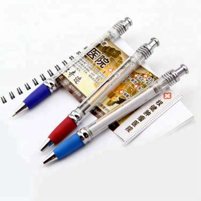 Metal Clip Pull Out Banner Ball Pen Customized Banner Pen